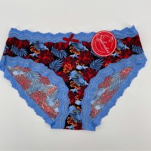 Splendies Womens Hiphugger Panties Multicolored Tropical Lace M New